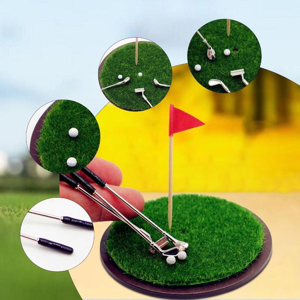 Sports Scene Miniature Golf Club Grassland Model Simulated Golf Club Set  Children Gift