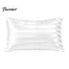Bed Pillow Protector Striped Satin Pillowcase, Silky Smooth Cover, Gentle on Hair Soft & Skin, Glossy Solid Color Sham for Bedroom Decor, 30"x20"