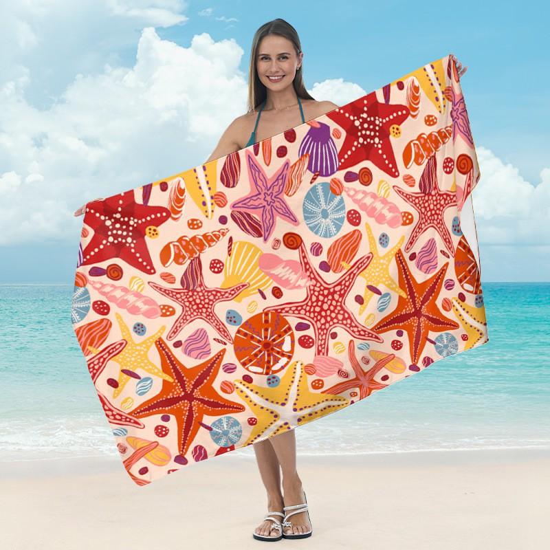 Ultrafine Microfiber Beach Towel Adults Quick-Dry Swim With Digital Print Lightweight Absorbent Bath Pool Sea Travel Yoga