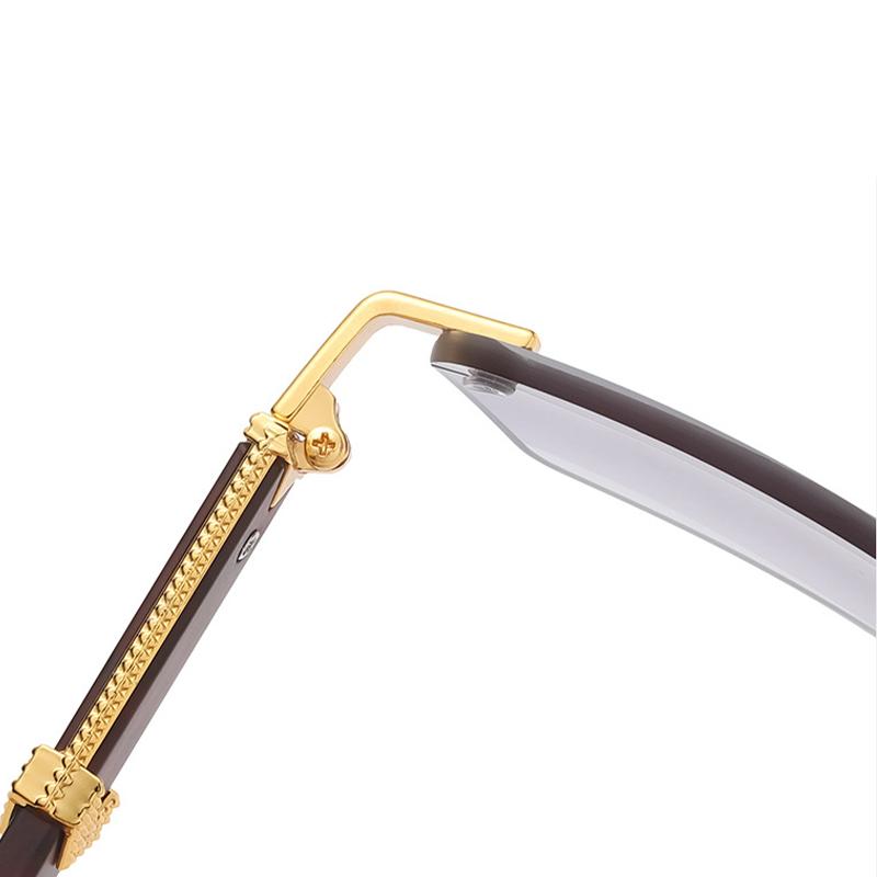 Luxury Rimless Square Sunglasses Man Brand Designer Frameless Gradient Sun Glasses Woman Fashion Vintage GrainOculos De Sol