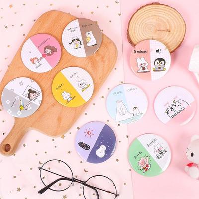 Korean Style Cute Portable Tinplate Makeup Mirror with Customizable Logo