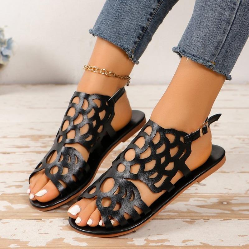 Summer Butterfly-shaped Open-toe Flat Sandals for Women Single-strand Toe Cover for Wearing Outside Beach-style Women's Flip-flops