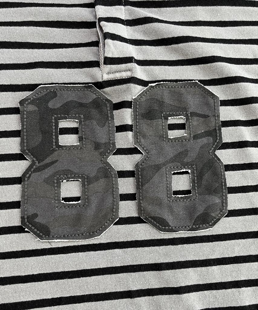 SK8ER ROCK Pigment 88 Stripe Rugby Shirt ((Gray*Black))