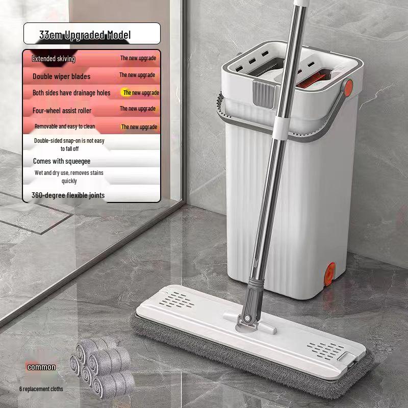 Enhanced Home Rotating Mop: No-Hand-Wash Automatic Bucket for Effortless Cleaning