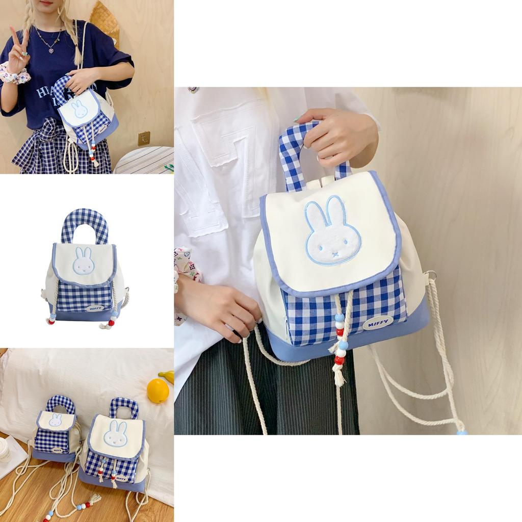 Mini Zaino Cartone Animato Coniglio Miffy Per Bambine In Materiale Di Nylon Con Tasca Interna Per Uso Scolastico
