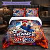France Football Pattern 3 Pieces Bedding Set Soft Microfiber Duvet Cover with Pillow Cases for Bedroom