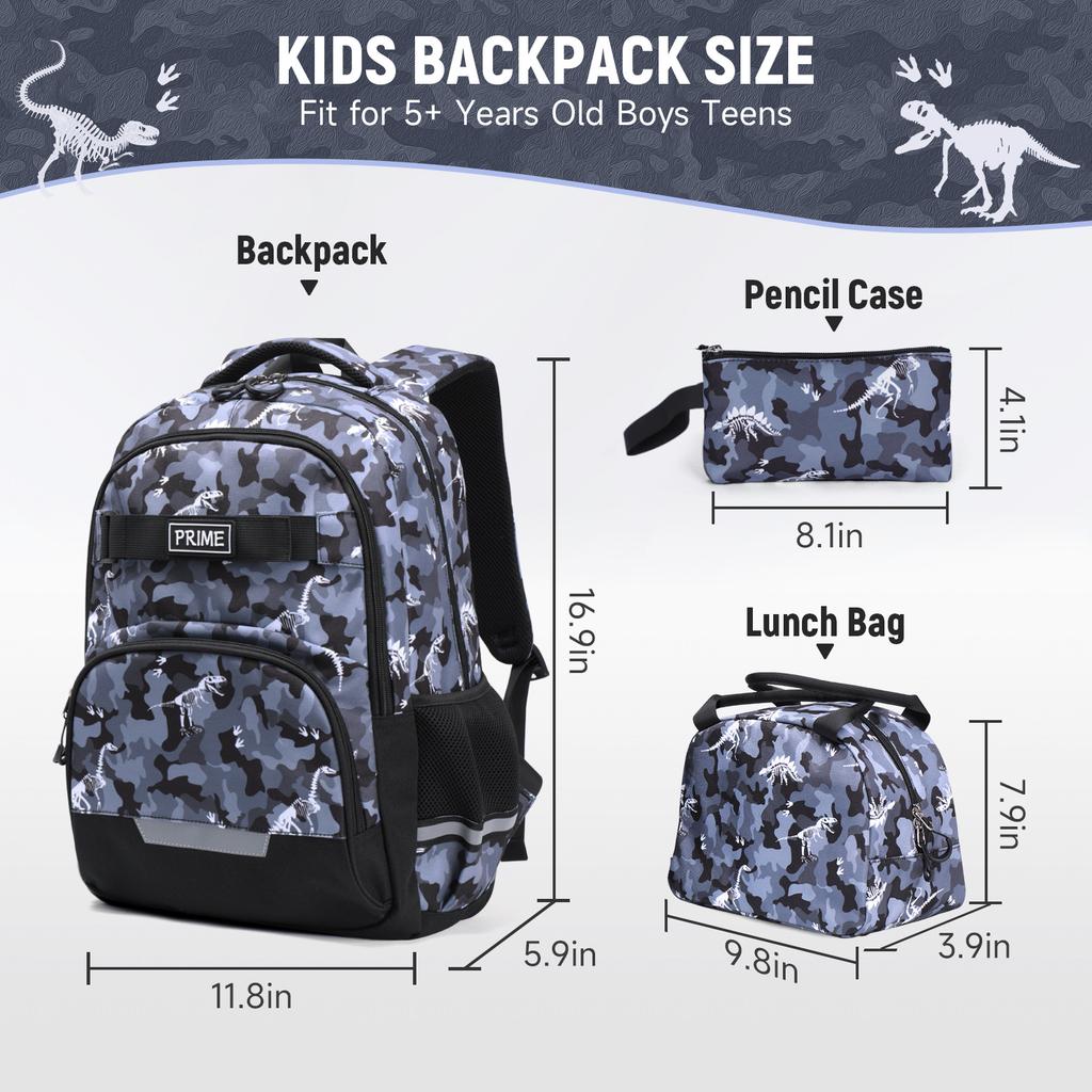 Children's Schoolbag Large Capacity Cartoon Dinosaur Primary School Student Burden Reduction Backpack Three-piece Set