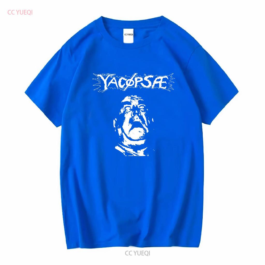 YACOPSAE T Shirt Band Hardcore Anarcho Punk Rock Long or Short Sleeves Vintage Washed Streetwear Casual Breathable