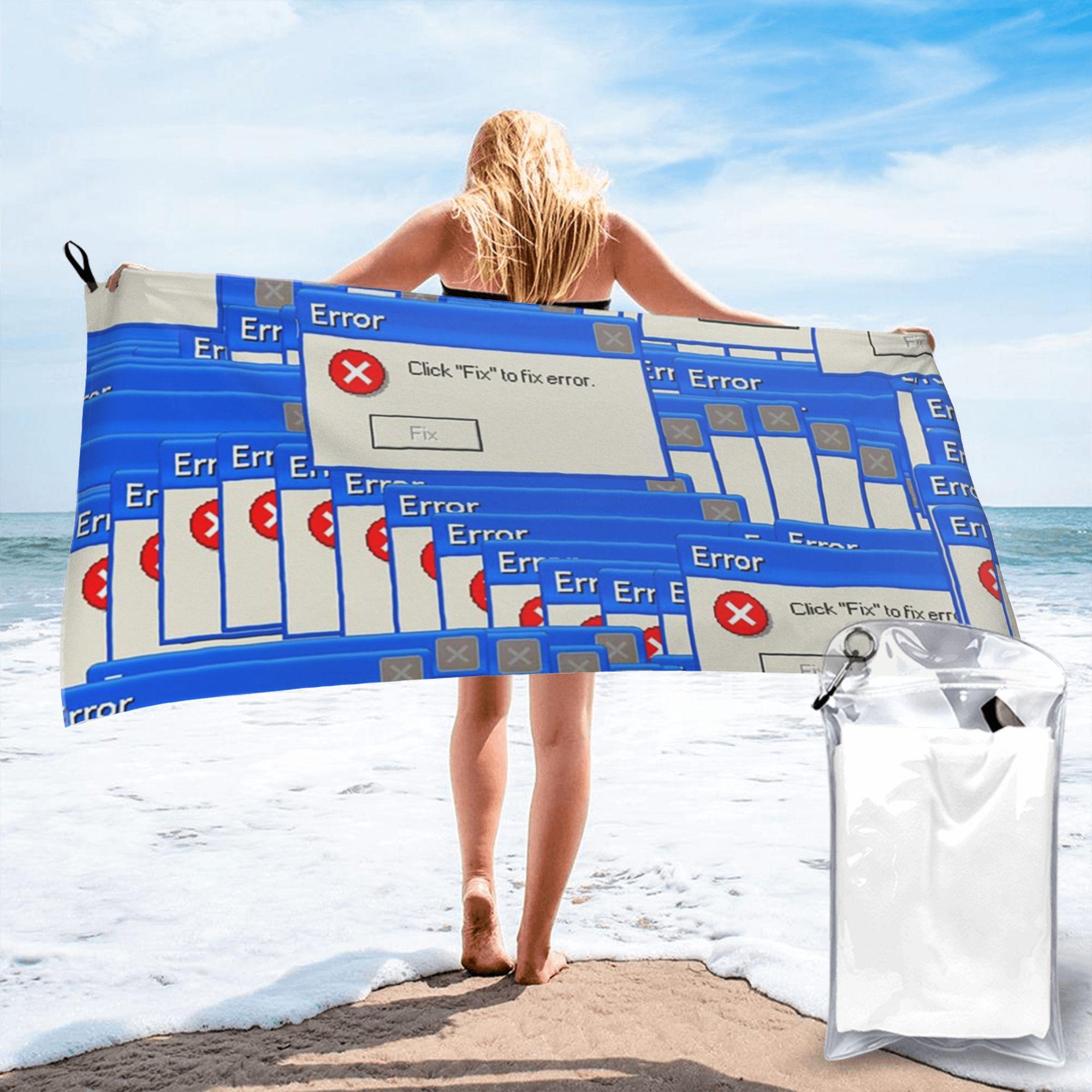 

windows xp error tiled Beach Towel Soft Microfiber Quick Dry Absorbent Quick Towels For Pool W30*H60(CM)
