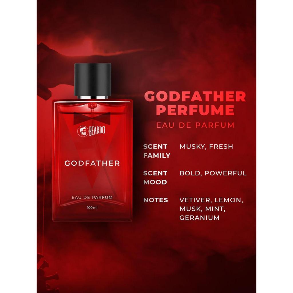 Beardo Godfather Perfume for Men, 100ml | Aromatic, Spicy Perfume for Men Long Lasting | Date Night Fragrance, Body Spray for Men, Ideal Gift for Men