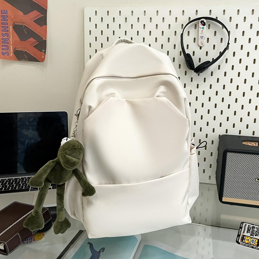 Schoolbag1011 New College Style Schoolbag Japanese Solid Color Large Capacity Backpack Flash Male and Female College Students Simple Backpack
