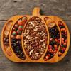 Wooden Halloween Pumpkin Snack Tray with Compartment Sturdy Nut Platter 5 Grid Drop-resistant Snack Serving Plate Living Room