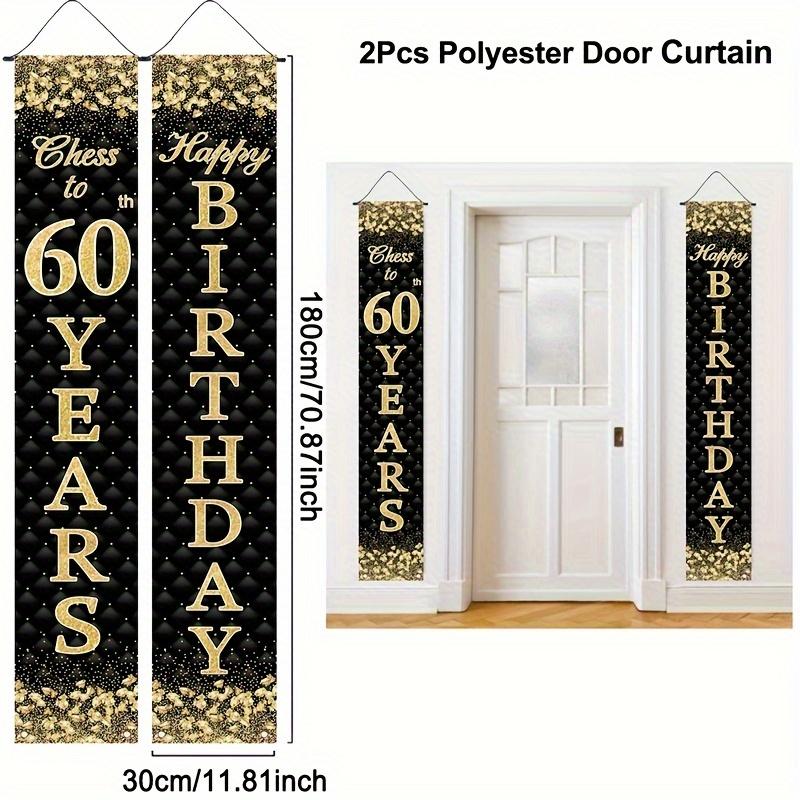 2pcs Birthday 18th Logo Door Banner Black Golden
