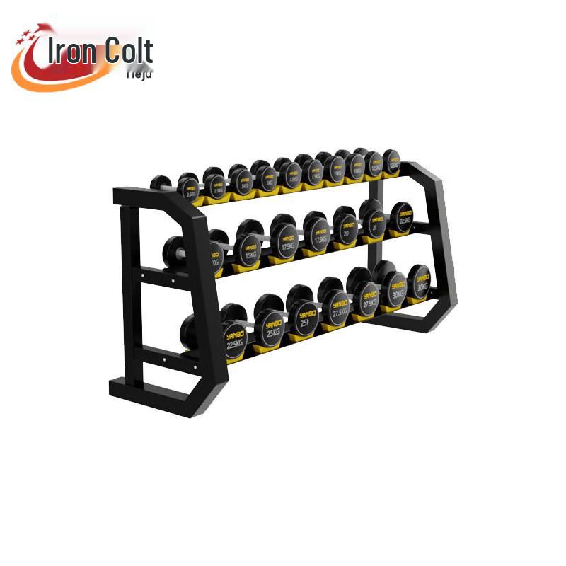 Tieju 390kg Rubber Coated Dumbbell Set with Rack
