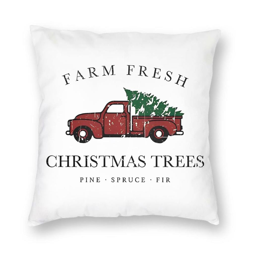 Christmas New Year Pillowcase Printing Polyester Cushion Cover Gift Santa Pillow Case Cover Home Zipper 18''