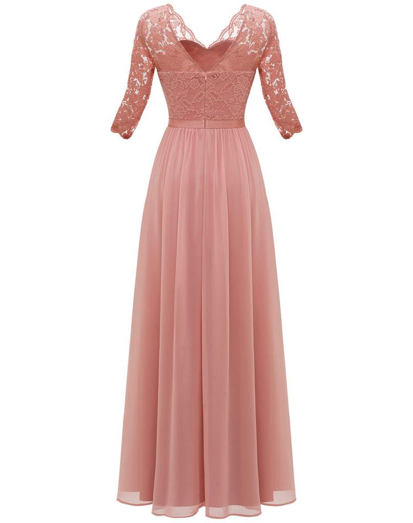 Elegant Lace Splicing Long Evening Dress for an Impressive Look