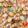 16pcs/Lot Mixed Plant Flower Enamel Charms For Jewelry Making Supplies Gold Color Sunflower Tulip Pendant DIY Bracelets Necklace