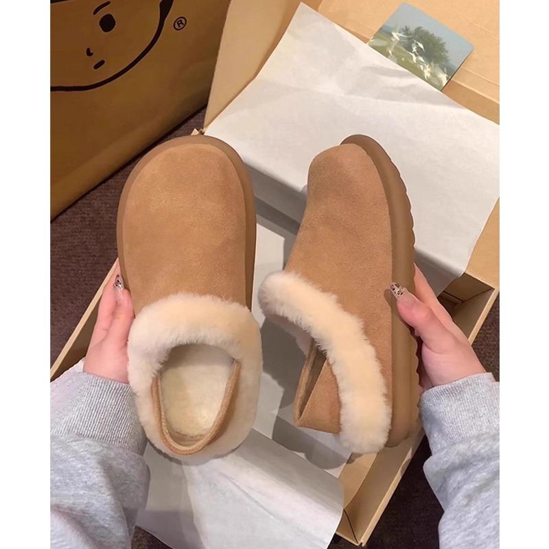 

Thick-soled two-wear women s new winter velvet snow boots fluffy slippers soft-soled warm cotton shoes 40 верблюд