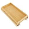 3 in 1 Couch Cup Holder Natural Bamboo Sofa Armrest Tray Foldable Beverage Cups Remote Control Phone Holder Multifunctional