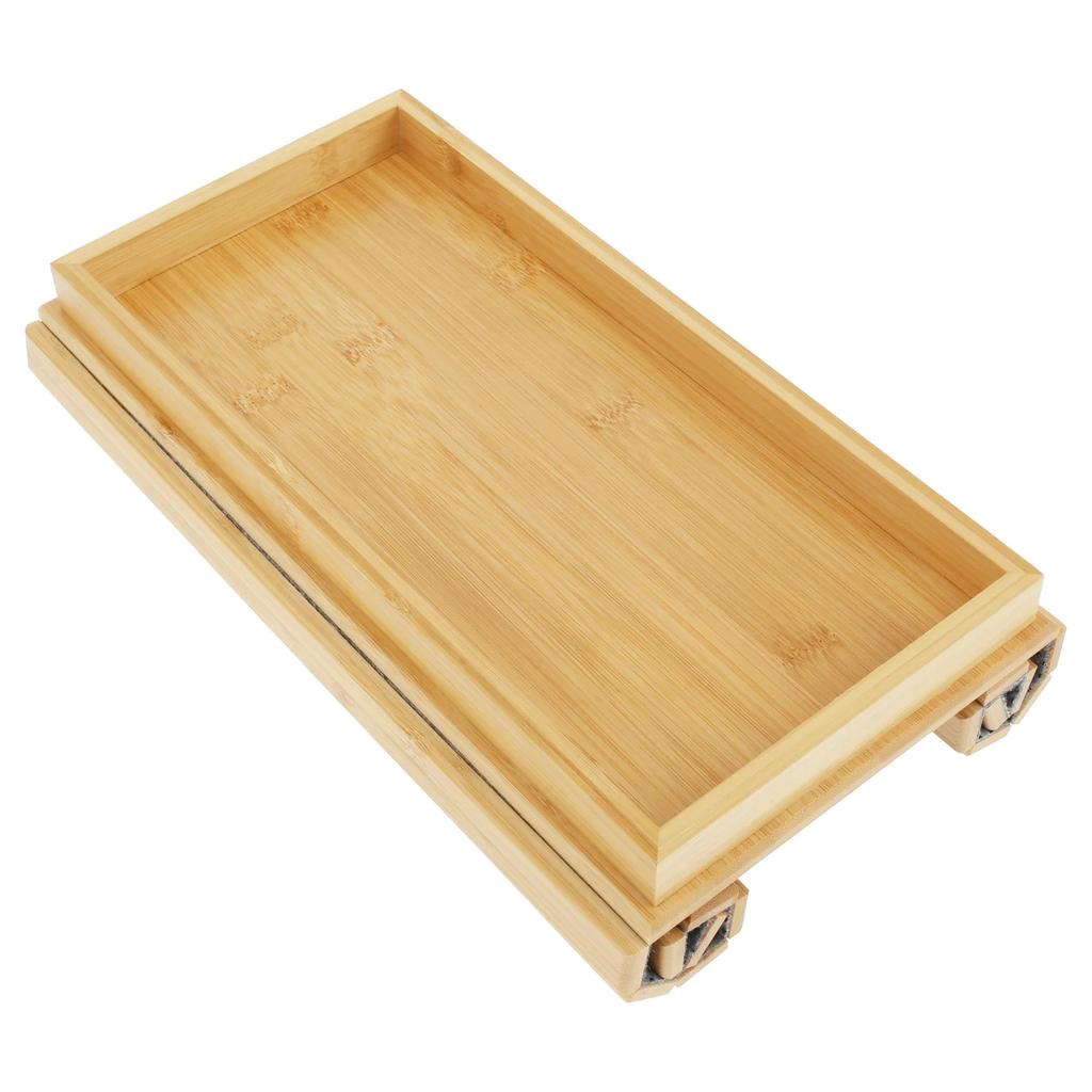 3 in 1 Couch Cup Holder Natural Bamboo Sofa Armrest Tray Foldable Beverage Cups Remote Control Phone Holder Multifunctional