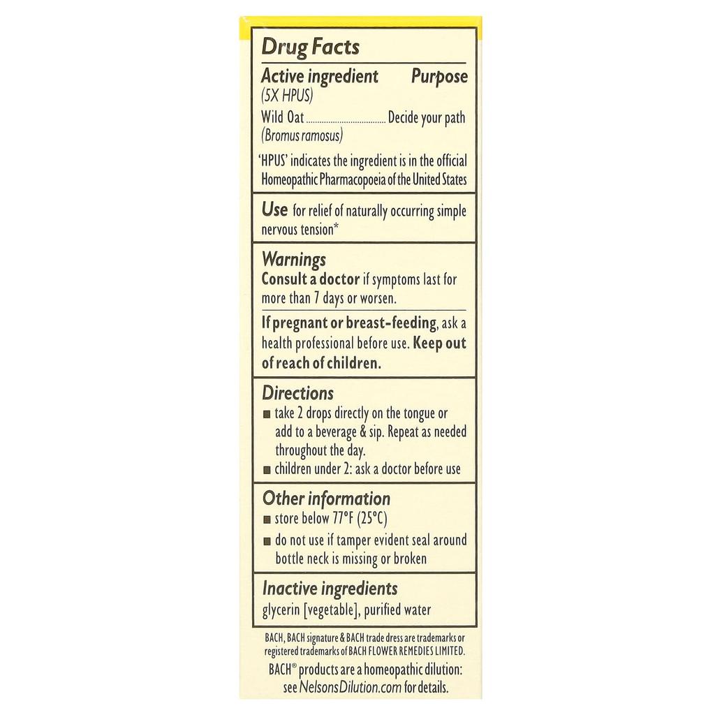 Original Flower Remedies, Wild Oat, 10Ml(0.35Fl Oz)
