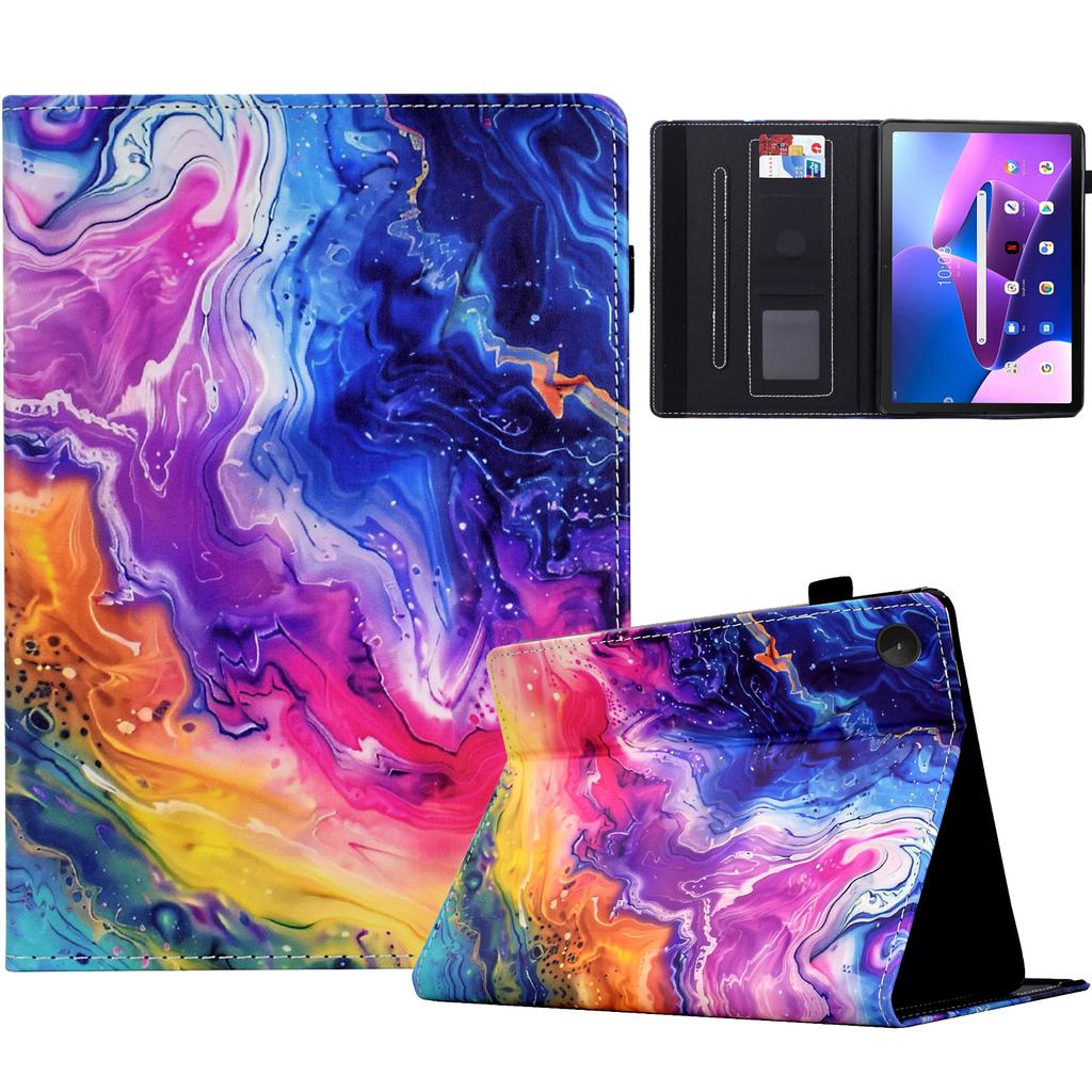 For Lenovo Tab M10 (Gen 3) Case Pattern Printing Card Holder Leather Tablet Stand Cover