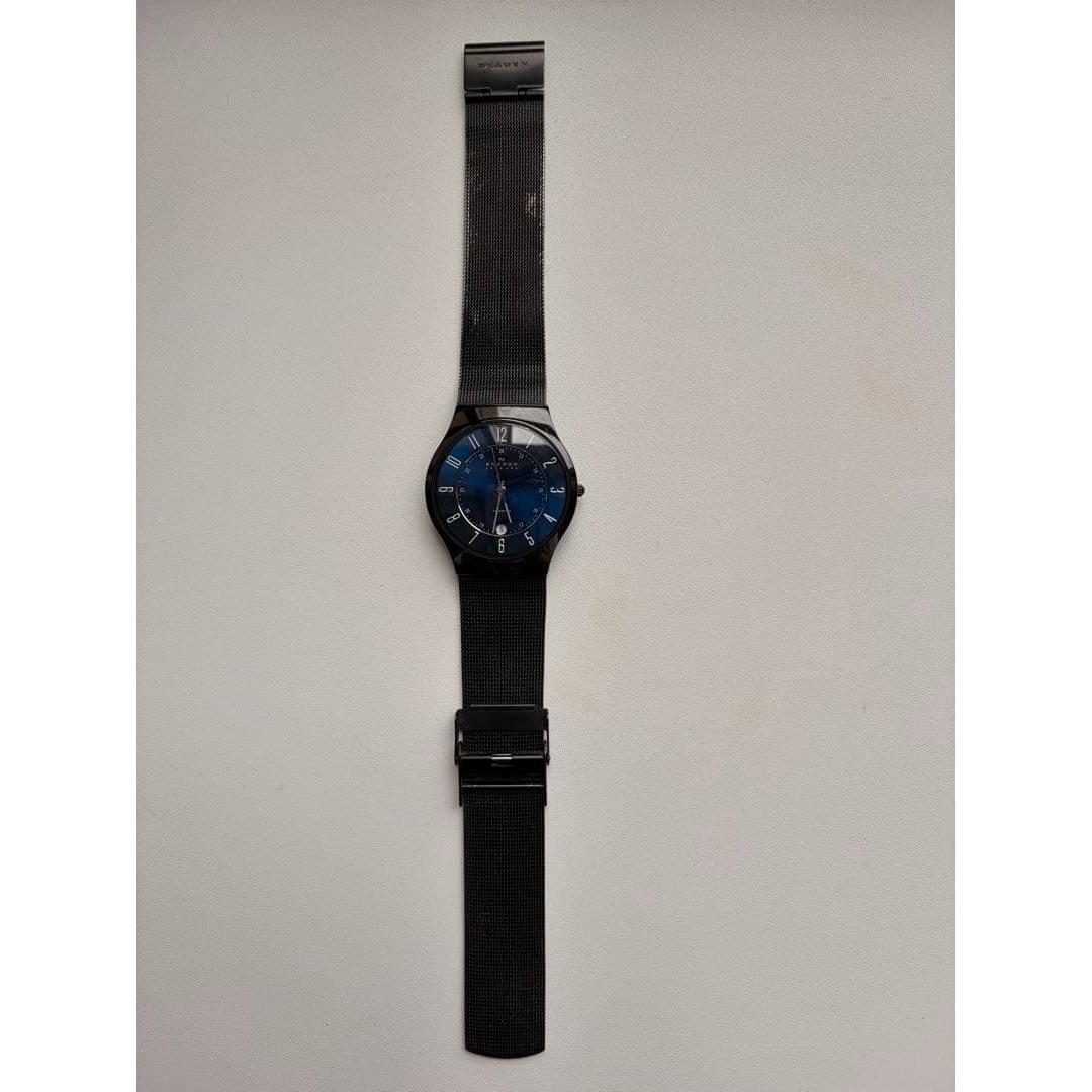Used SKAGEN Watch Quartz Black Mesh Belt
