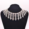 Fashion Clear Glass Rhinestone Trim Tassel Fringe Metal Strass Cup Chain Ribbon Crystal Applique Banding for Clothing Crafts