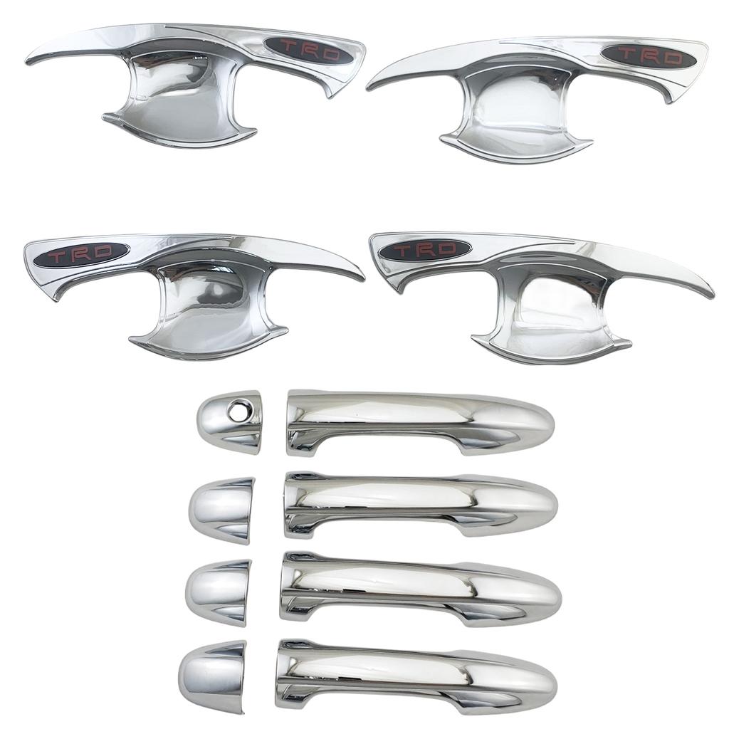 ABS Chrome Car Accessory 2016 2018    For Toyota Hilux Revo Fortuner Innova Door Handle Bowl Covers Trim Paste Style
