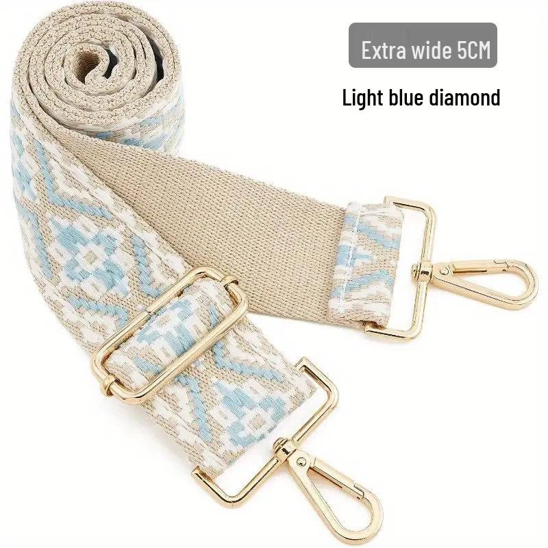 Nastavitelný Barevný Plátěný Popruh na Tašku - Široký, Protiskluzový Náhradní Crossbody Popruh pro Dámské Tašky