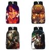Stilvoller Attack on Titan Reißverschluss-Rucksack mit großem Fassungsvermögen für Schüler und Fans