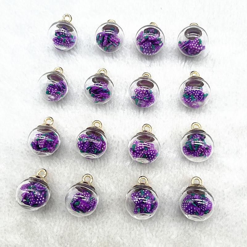 New 10pcs 16mm Colorful Transparent Ball Glass Polymer Clay Charms Pendant Find Hair Accessories Jewelry Charms Earring