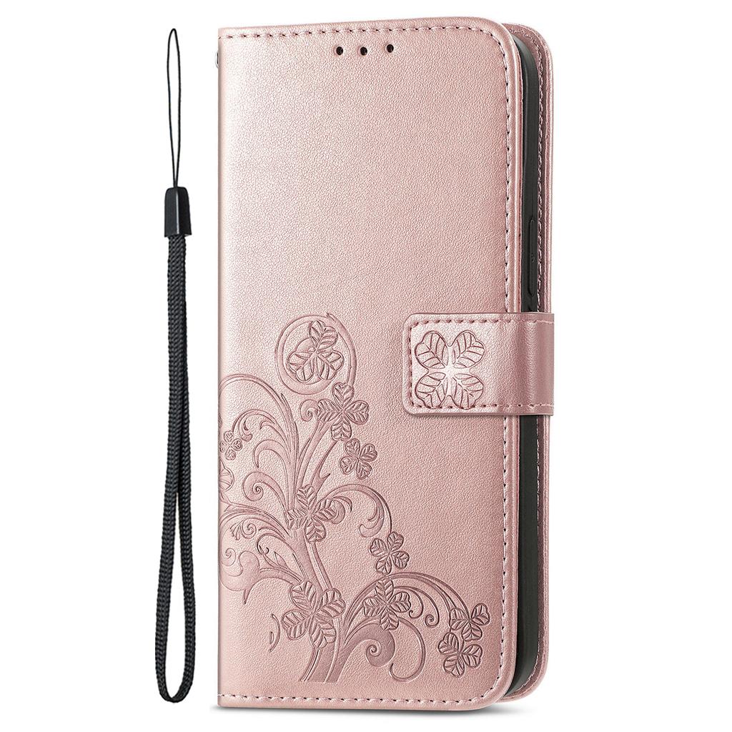 For iPhone 17 Pro Leather Case Four-Leaf Clover Wallet Phone Cover
