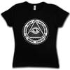ILLUMINATI EYE WOMen T SHIRT Society Free Masons Loge Lodge Illumiatus Secret
