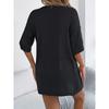 Women Solid Hollow Out Five Quarter Sleeve Knit Open Cardigan Casual Vacation Thin Outerwear