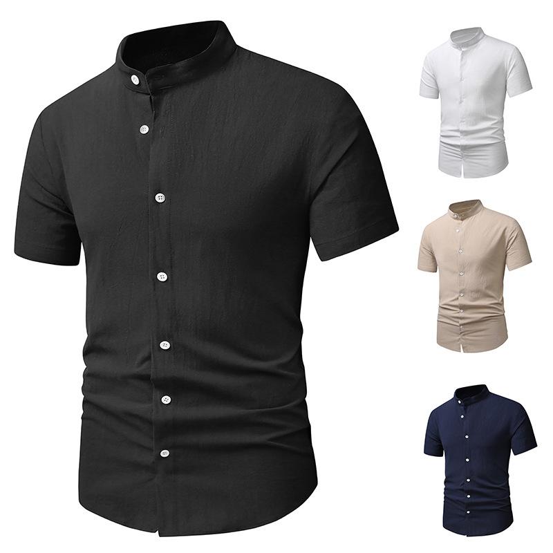 New Summer Men's Fashion Short Sleeve Shirt Breathable Sweat-absorbing Comfortable Men's Short Sleeve Top