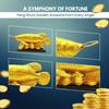 Feng Shui Golden Arowana Fish Statue Showpiece with Coin In Mouth Wealth Symbol, Protects Mishaps, Troubles Vastu Products Home & Office