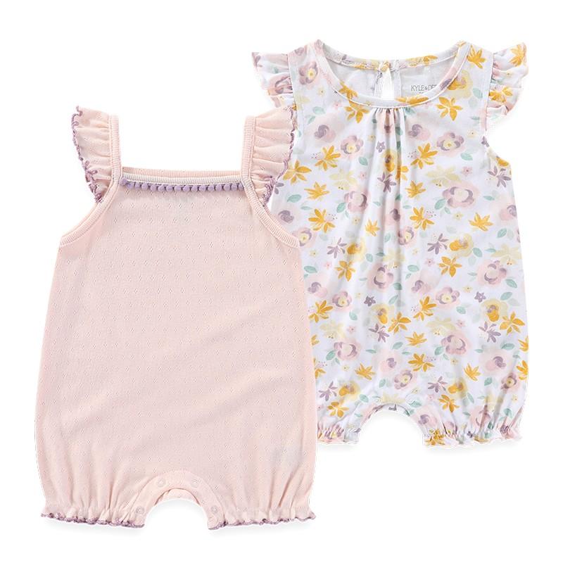 2 Pieces Baby Boy Girl  0-9months Casual Fashion Prints Sleeveless Baby Onesies  Four Seasons