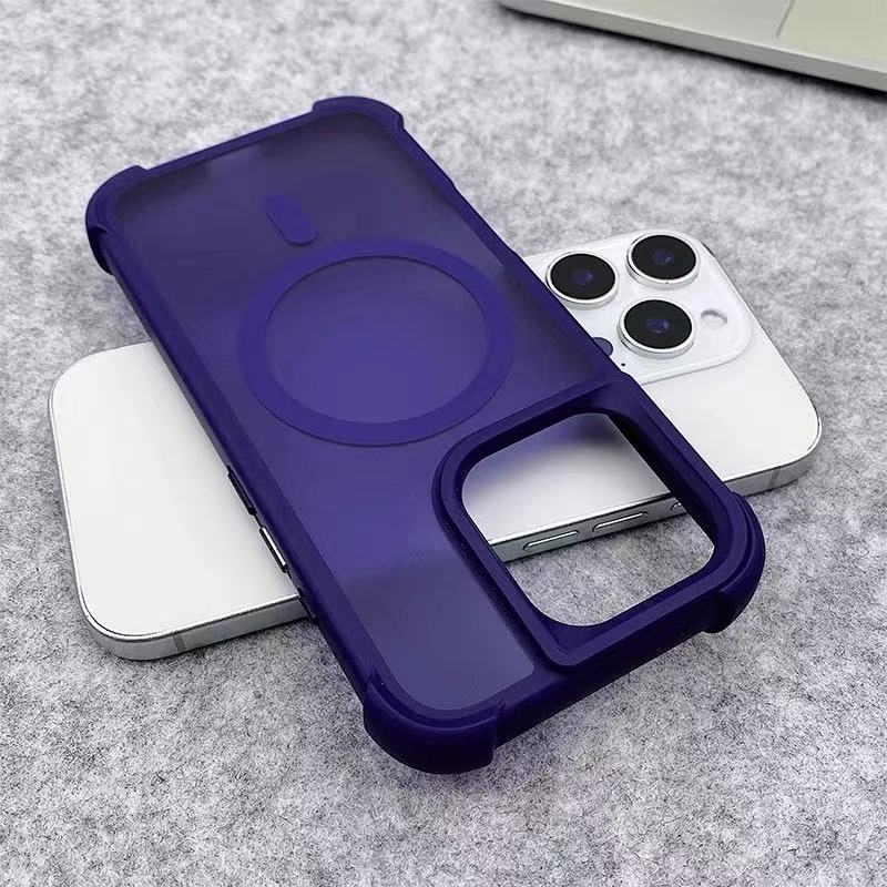 Magnetic Luxury Matte Fall Prevention Armor Shockproof Case For iPhone15 14 13 12 11 16Pro Max Wireless Charge For Magsafe Cover