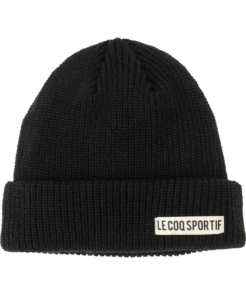 Le Coq Sportif Silicone Logo Knit Cap QMAWJC53 Black Free Size