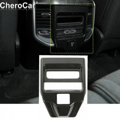 Carbon Fiber Rear Armrest Air Vent Outlet Panel Trim Cover For 18+Dodge Ram 1500