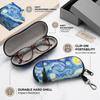 Estuche para Gafas de Pintor Artístico Bolsa Portátil Van Gogh Noche Estrellada Girasol Bolsa para Gafas con Gancho para Llavero