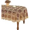 Simhomsen Vintage Burgundy Lace Tablecloth Embroidered Round 54 Inch