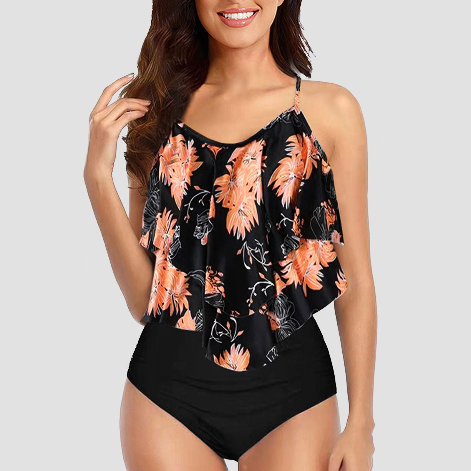 

Женские винтажные купальники Женский купальник с оборками и разрезами Элегантный консервативный купальник Плавки с высокой посадкой Темпераментный бикини XL светло-розовый