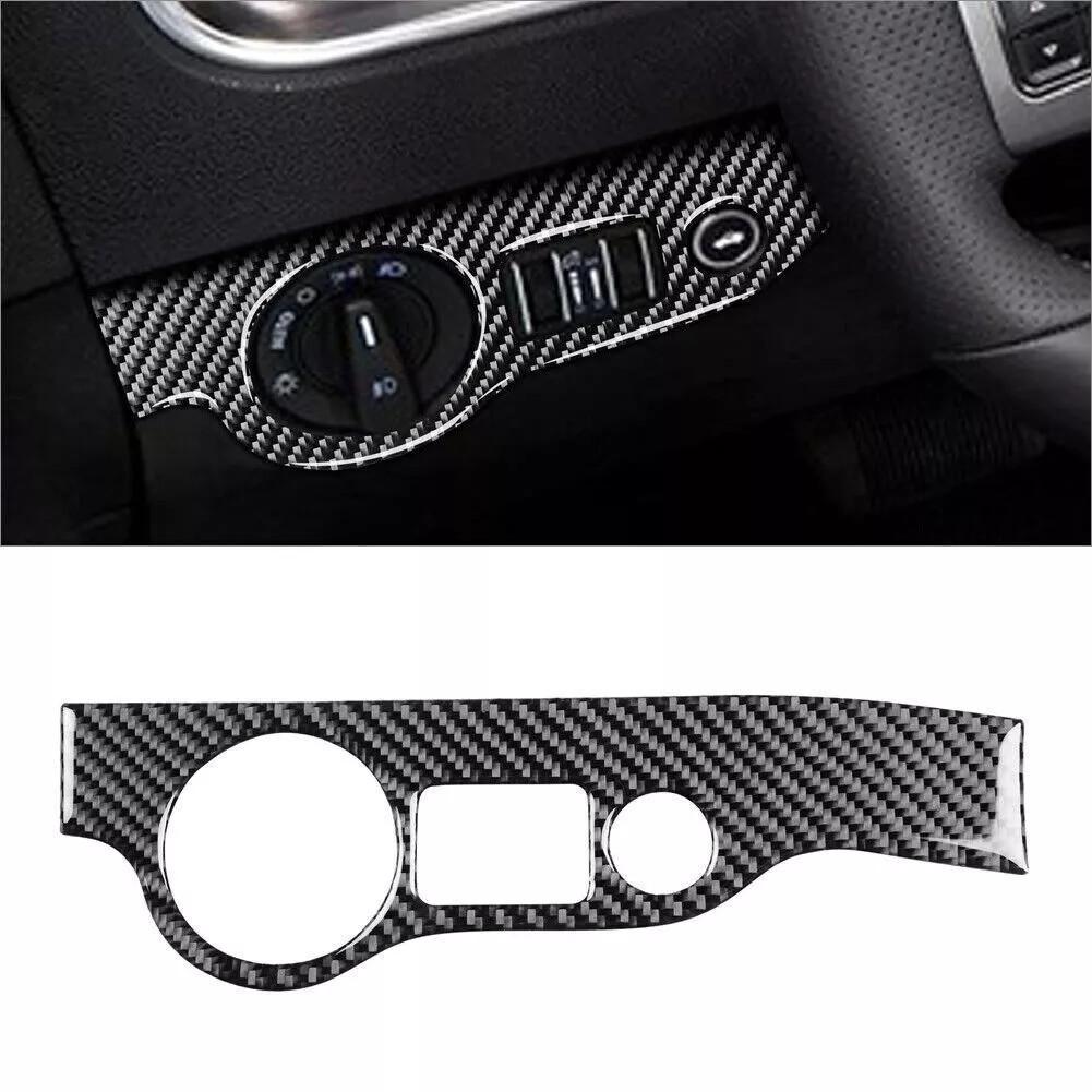 For Dodge Challenger 2015- Carbon Fiber Headlight Switch Panel Cover Trim 1*
