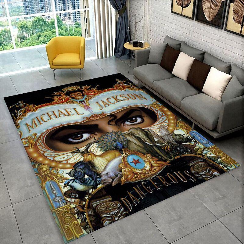Tappeto Antiscivolo Retro MJ Michael Jackson King of Pop per Soggiorno, Camera da Letto, Sala Giochi, Tappetino per Pavimento Tappeto Decorazione per la Casa Stanza