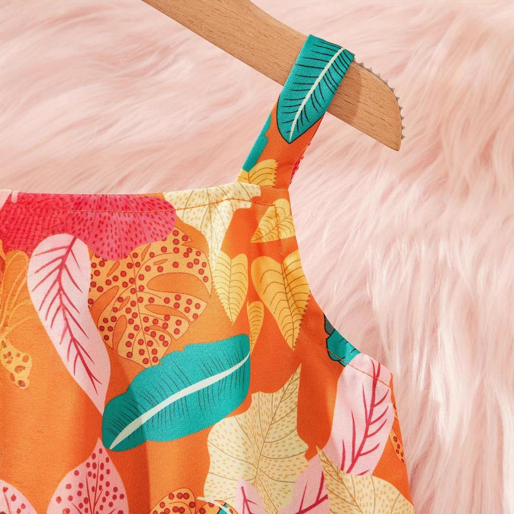 Girls Fashion Floral Print Romper Summer Kids Casual Romper