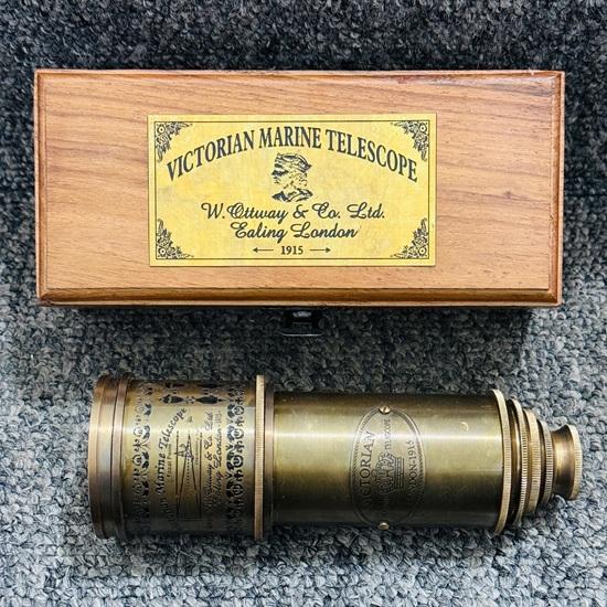 

Look Maritime New Handmade Solid Brass Spy Telescope With Wooden New Box Home Decor