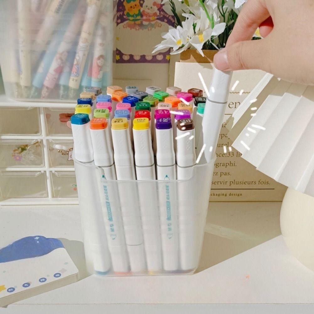 Transparent Pencil Storage Box Large Capacity Storage Bucket Korean Desk Pen Holder  Home Office