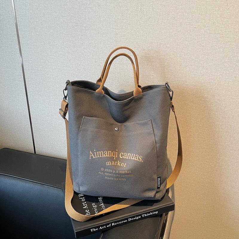 Large Capacity Bag Women's New Fashion Shoulder Women's Bag Canvas Versatile Tote Bag Class Commuter Bag